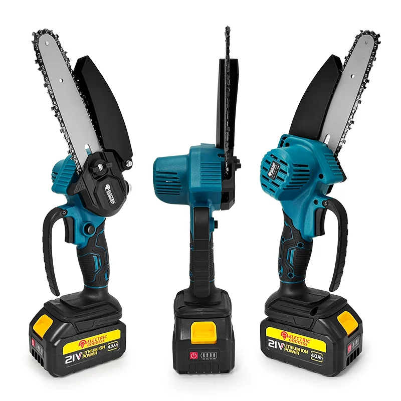 Brushless 1700RPM 6 Inch Mini Cordless Electric Chainsaw One Hand Portable Electric Saw For Makita 18V Battery Pin (No Battery)