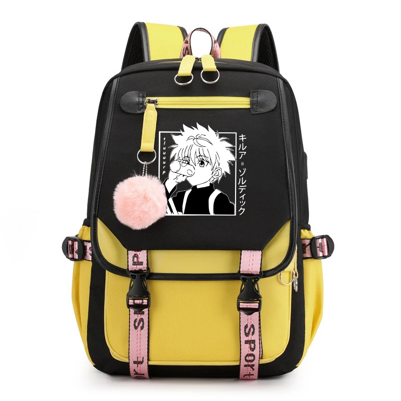 Fashion Bag Anime Killua Zoldyck Print Backpack Boy Girl School Bag Women Men Teens Travel Bag Daily Backpack