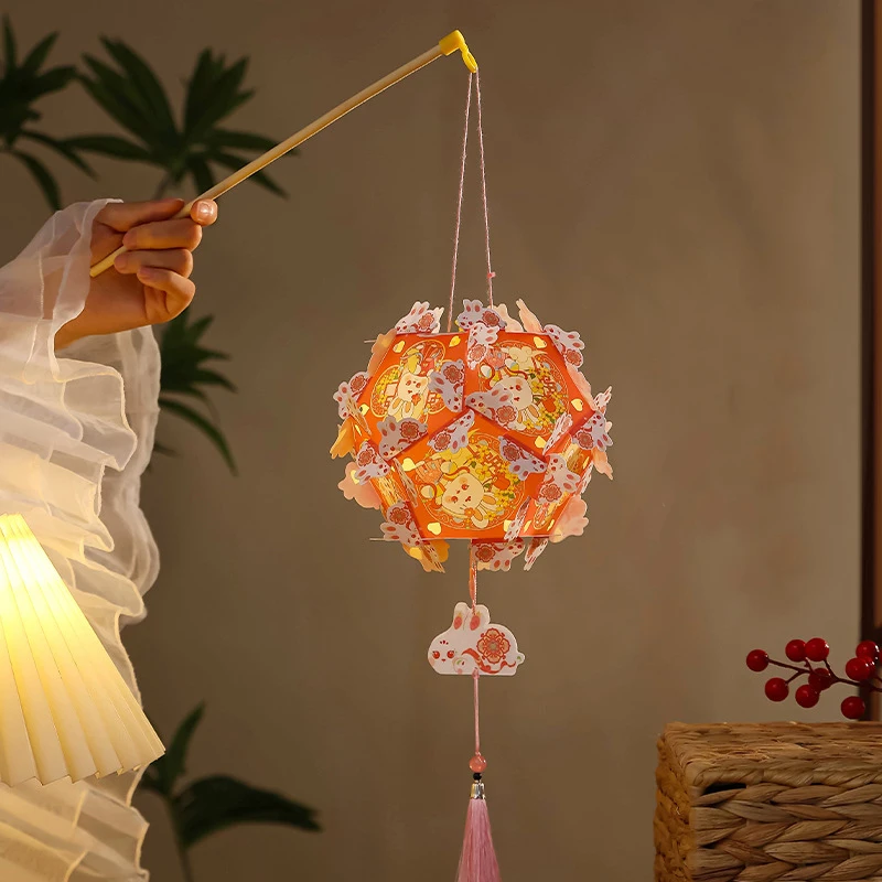 Festival de la mi-automne nouvelle lanterne boule brodée à la main bricolage enfants faisant des matériaux paquet lanternes portables de Style ancien