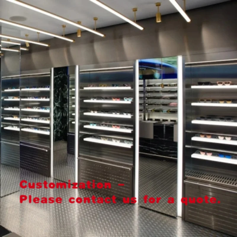 custom.Supplier Modern Luxury Optical Shop Display Cabinets with LED Lit Easy Assembly ISO9001 Certified 6-Shelf