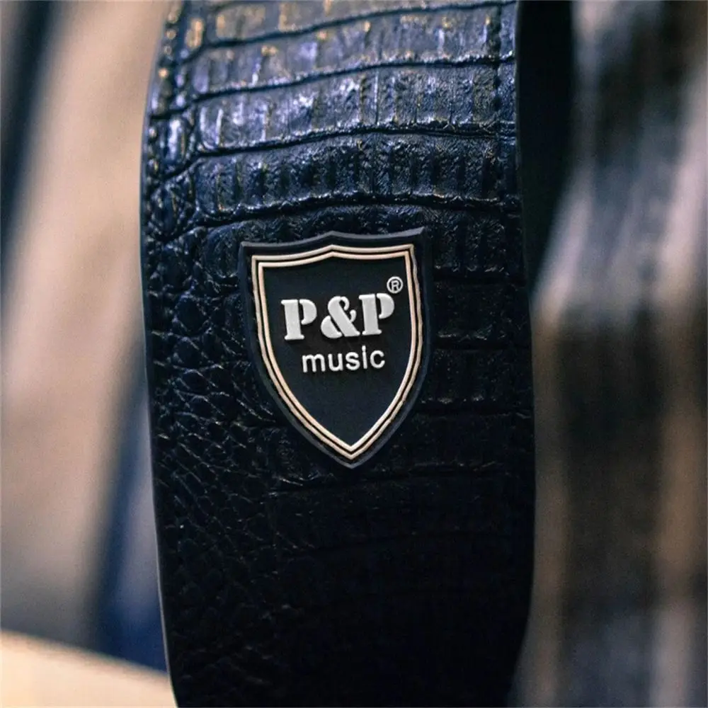 

PU Leather Guitar Strap Adjustable 130cm - 150cm Acoustic Guitar Strap Embossed Snake Skin Bass Guitar Strap for Electric Guitar