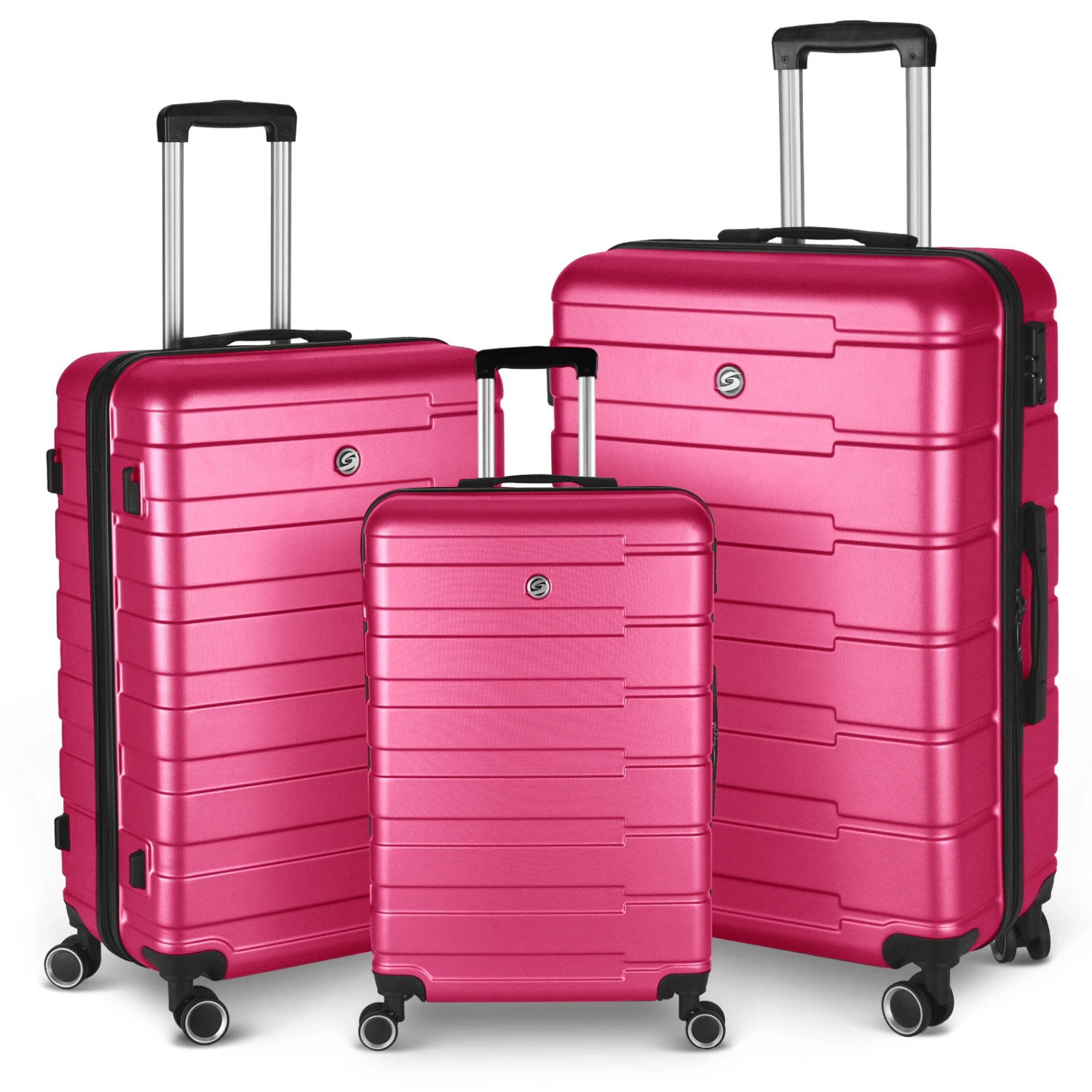 Luggage Suitcase 3 Piece Sets Hardside Carry-on luggage with Spinner Wheels 20