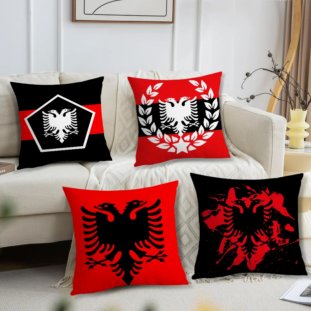 

Albania Albanians Flag cushion cover For Bedroom Car Coffee Shop Room Soft and Living Room Sofa Decorative Pillow Cover Case