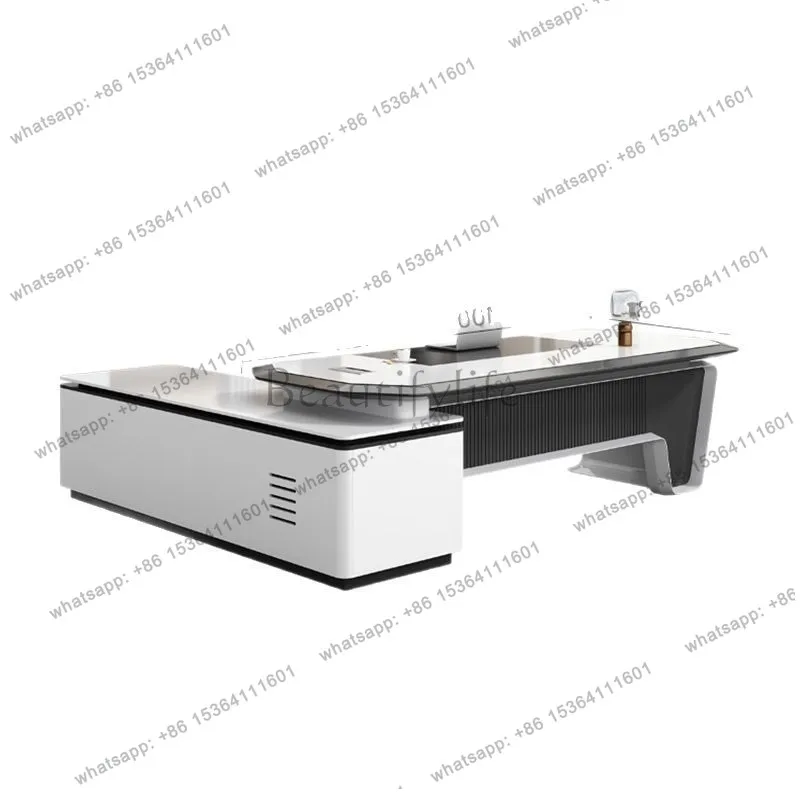 

Light luxury high-end creative desk, simple modern manager office, desk and chair