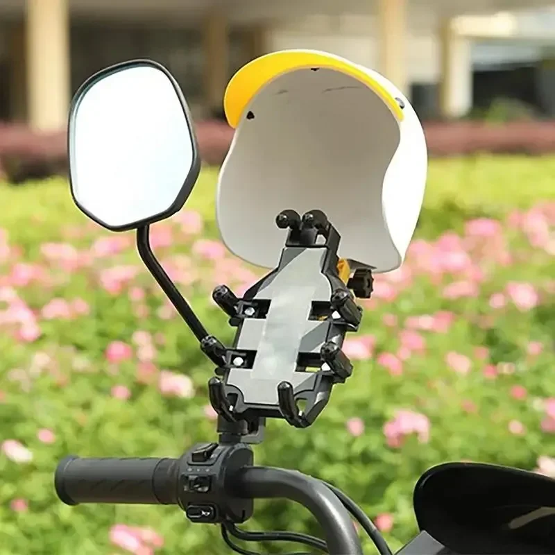 Suporte para guarda-sol de telefone para motocicleta, mini capacete, suporte para celular, chapéu, nylon, à prova de chuva, à prova de neve, guarda-ch