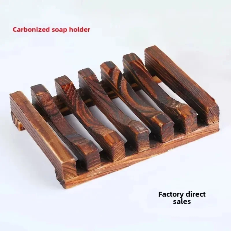 Natural Bamboo Soap Box Dishes Bath Soap Holder Wooden Case Tray Mildew Resistant Drain Bathroom Washroom Accessory