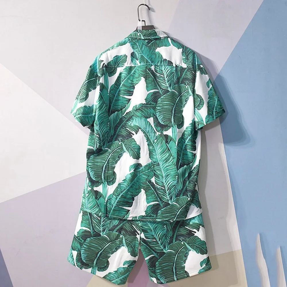 Beach Clothes Men Hawaiian Shirt Set Men Fashion Clothing Streetwear Causal Seaside Outfits Men Breathab Cool Shorts Set