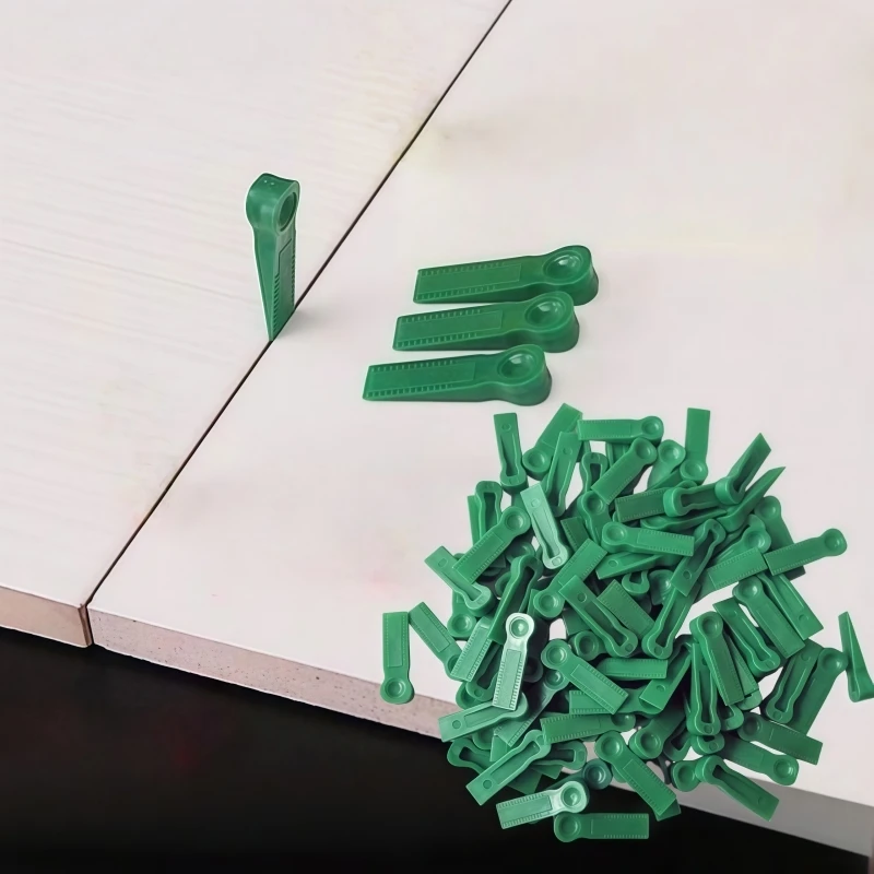 100pcs Plastic Tile Wedge Spacers Reusable Leveling Clips Floor Locator for Wall Ceramic Tiling Laying Construction Tool
