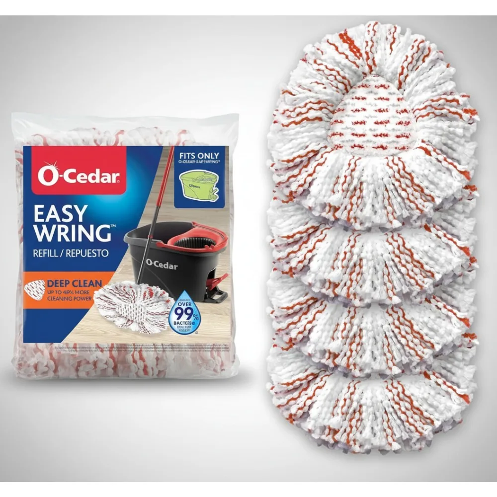 

4-Pack Microfiber Mop Refills | 40% More Cleaning Power | Deep Clean All Hard Floors | Reusable & Machine Washable
