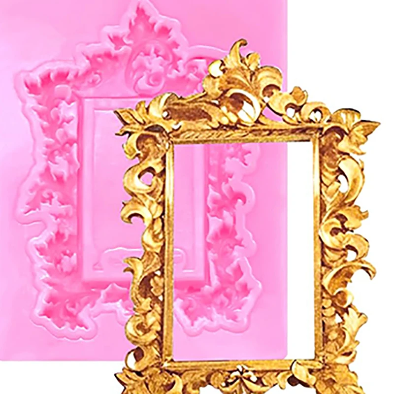 

4 шт. силиконовые формы для рамок для шоколада, мини-формы для сухой глины, формы из полимерной глины, формы для фоторамок