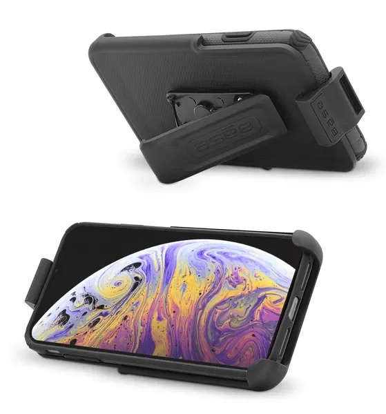 Rugged Armor PRO TECH iPhone XS Max Case with Holster – Impact-Resistant Shell Shock-Absorbing Corners Anti-Slip Texture Matte F