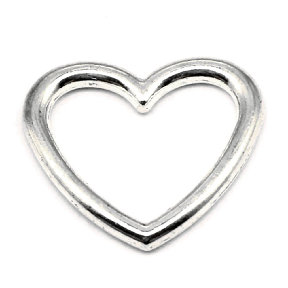 5pcs 23x27mm Skeleton Peach Heart Connector Man Pendant Diy Craft Ladies Jewelry Antique Silver Color