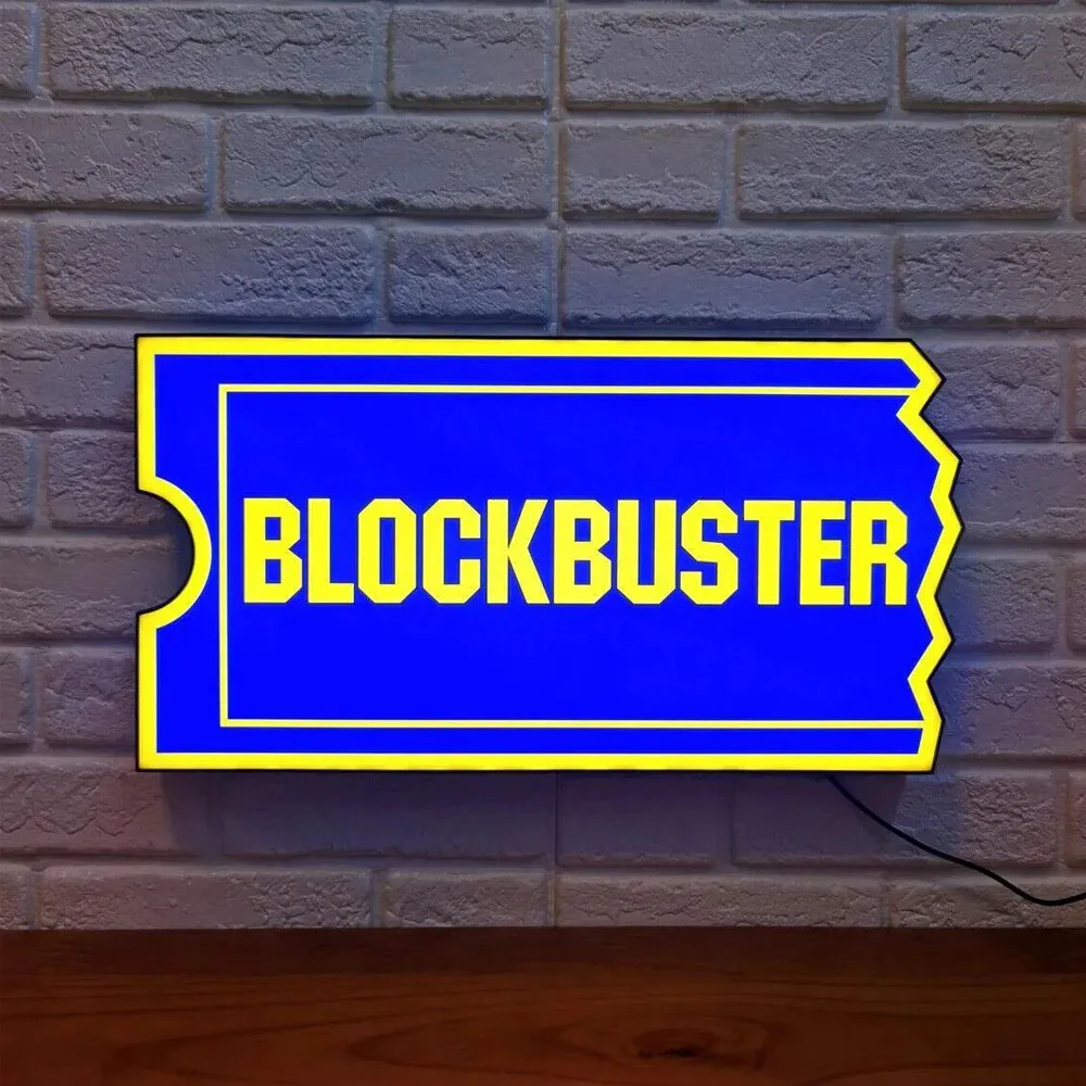 Blockbuster Led Lightbox Customizable Text  Home Theatre Wall Art Cinema Movie Room Decor Gift for Movie Enthusiasts