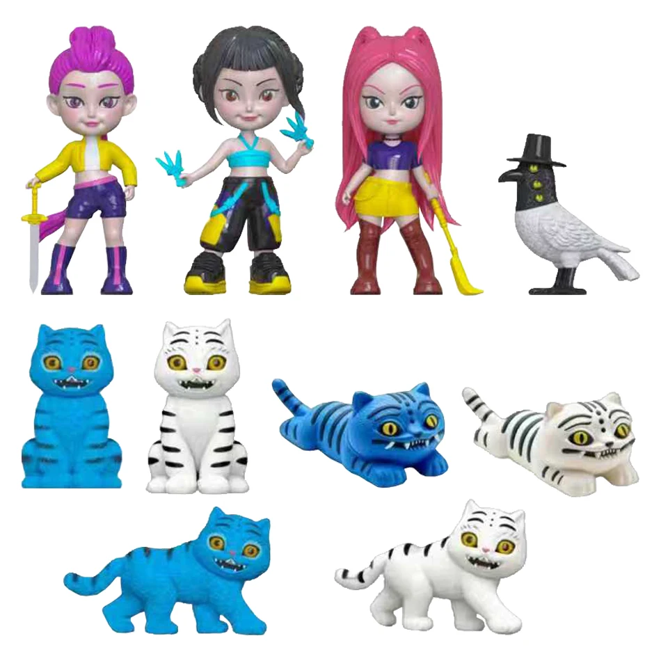 Anime Q Versie KpopDemon Hunters doos Demon Hunters Rumi Mira Zoey Tijger Speelgoed Bureau Decoratie Standbeelden Ornament Kid Kerstcadeau