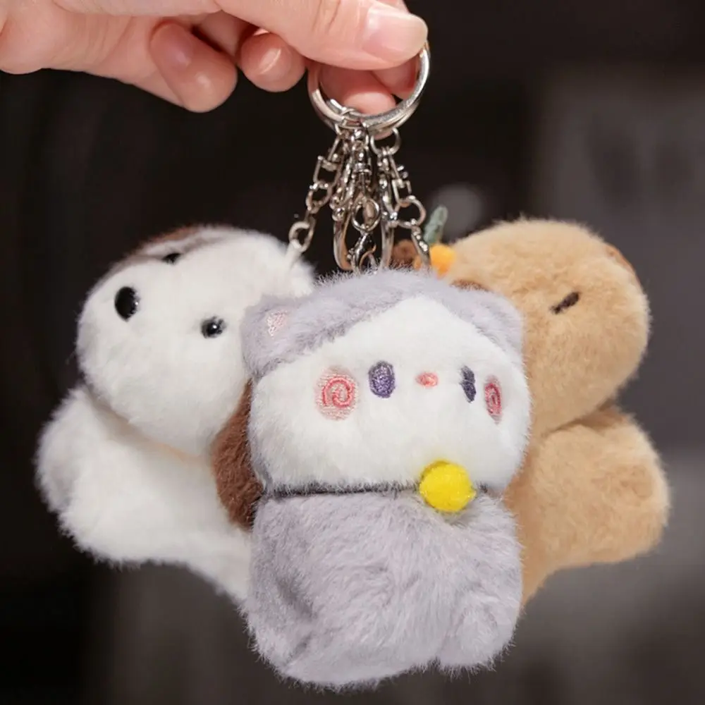 Puppy Kitten Capybara Plush Toy Pendant Keychain PP Cotton Cartoon Cute Kitten Doll Keychain Puppy Plush Children Toys