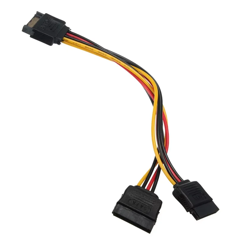 SATA Power 15-pin Y-Splitter Cable Adapter Male to Female for HDD Hard Drive 18CM