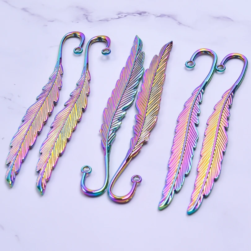 Wholesale 10/12PCS Mixed Metal Bookmark Alloy Electroplate Rainbow/Retro Silver Color For Jewelry Making Crested Mermaid Flower