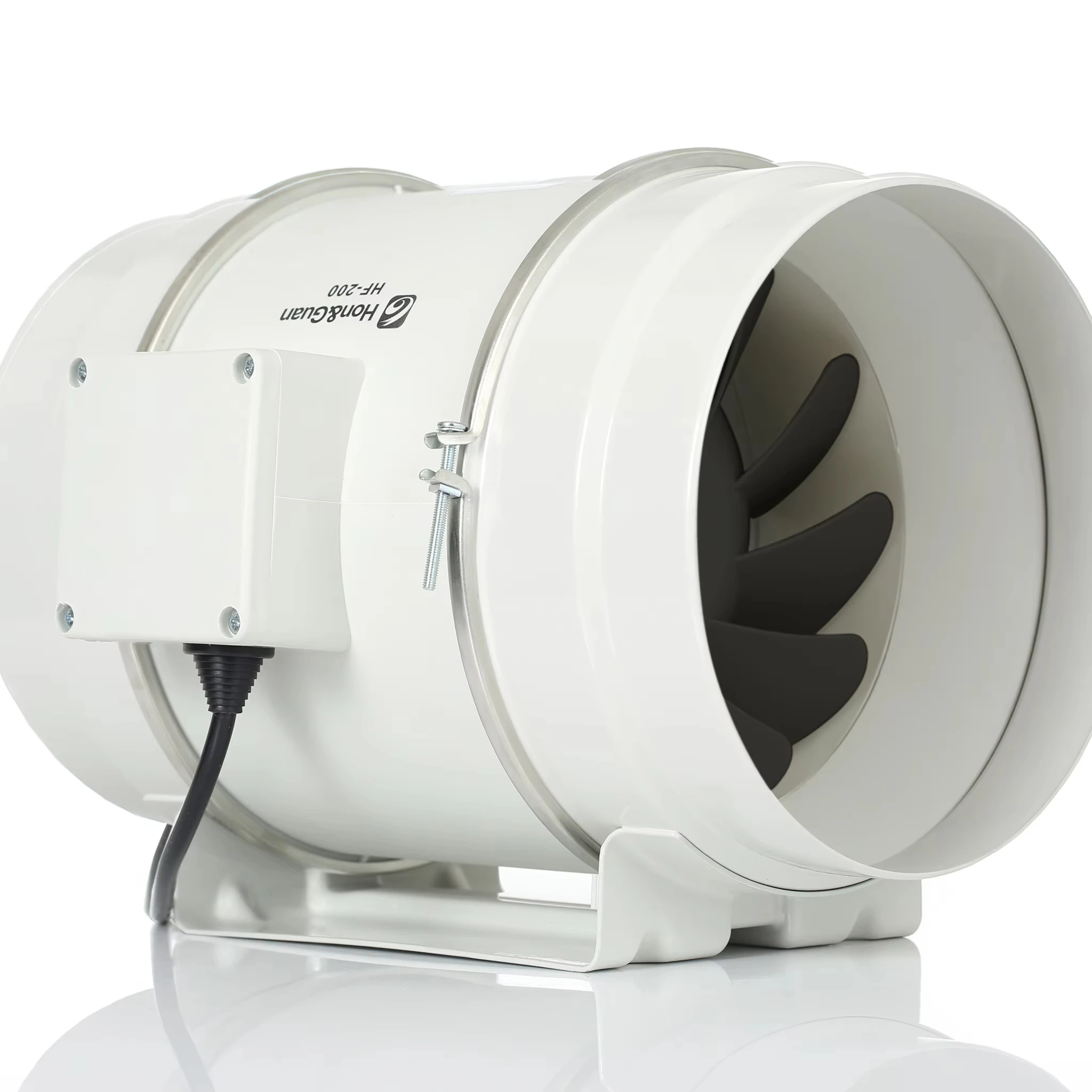 

8-дюймовые осевые вентиляторы EC для вентиляции воздуха, черные пластиковые лопасти, центробежные вентиляторы, тип воздуховода 736CFM, 3000 об/мин, одобрено SAA