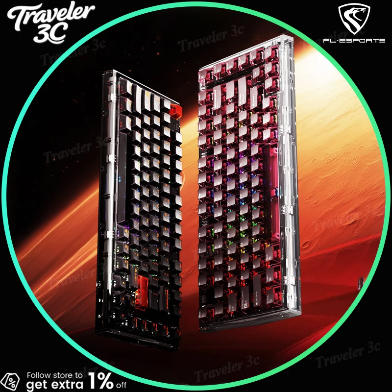 

FL ESPORTS APEX 75HE Индивидуальный магнитный переключатель Игровая клавиатура с горячей заменой 82 клавиши VALORANT RGB Light 8K RT0.005MM Ноутбук ПК