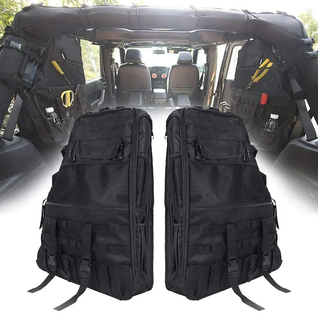 Car Accessories Multi-Pockets Adjustable Organizer Cargo Bag Saddlebag Tool Kit Roll Bar Storage  for Jeep Wrangler