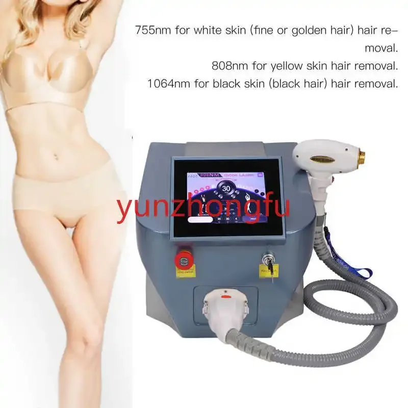 Screen Hair Remover Machine for Face Bust Arm Legs a  Removal Device 755nm 808nm 1064nm Skin Cooling Touching