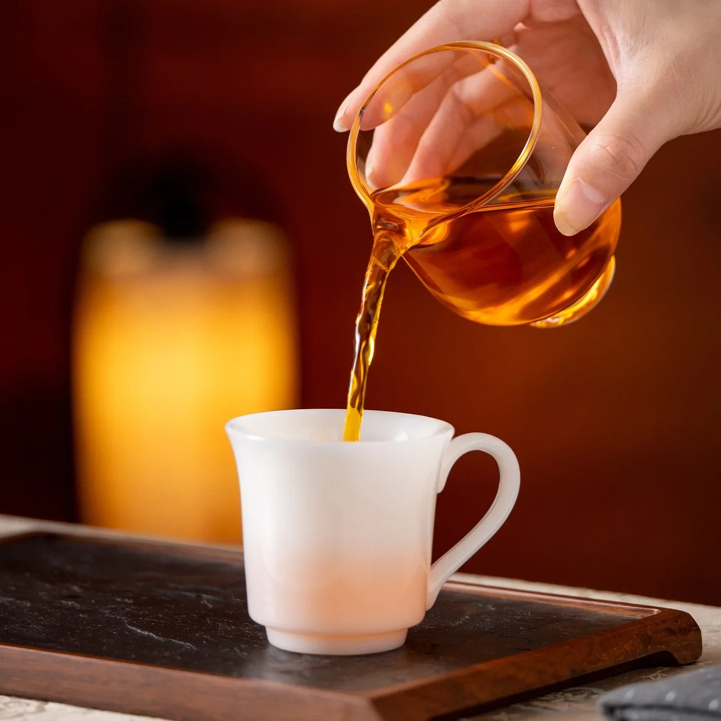 Pu Jade Porcelain Handle Cup Ceramic Master Cup Dehua White Porcelain KungFu TeaSet TeaCup Smell Cup Gift Box Coffeeware Teaware