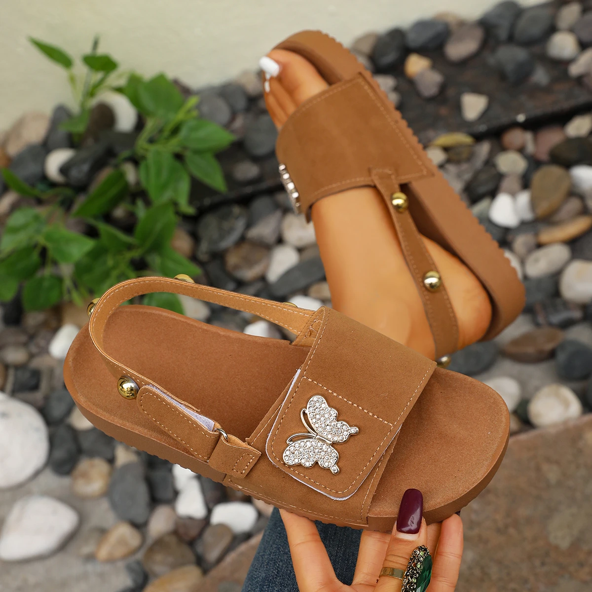 รองเท้าแตะสไตล์เรโทรอเนกประสงค - Velcro Strap Sandal บทวิจารณ์และราคา