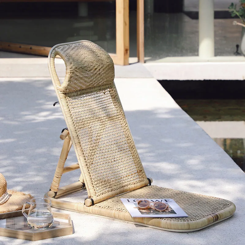 

Portable Wicker Rattan Beach Chair Garden Foldable Beach Rattan