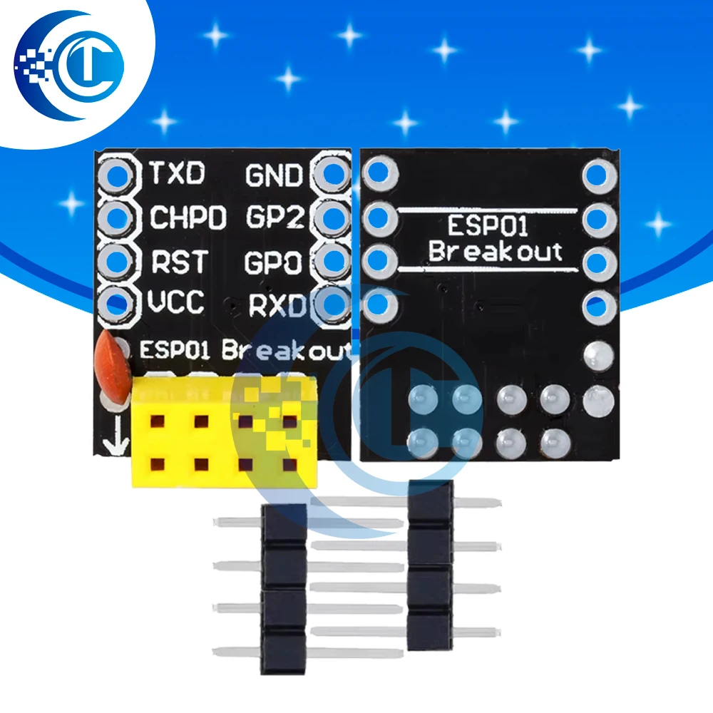 ESP-01/ESP-01S ESP8266 Breakout Module - UART Serial WiFi Transceiver for Breadboard Prototyping