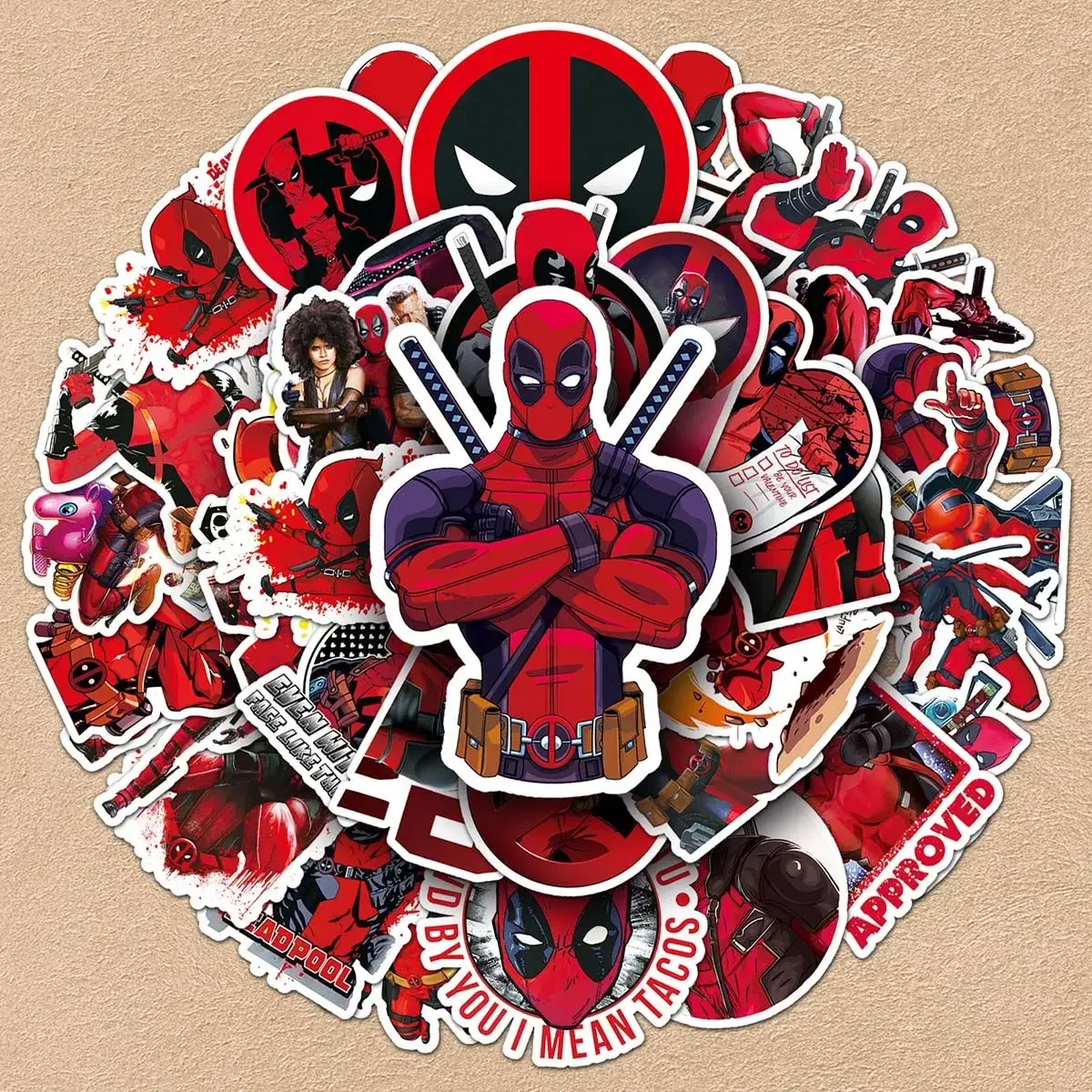 50/100Pcs Movie Deadpool Stickers Motorcycle Phone Car Laptop Cartoon DIY Sticker Decal Kids Toy Gift