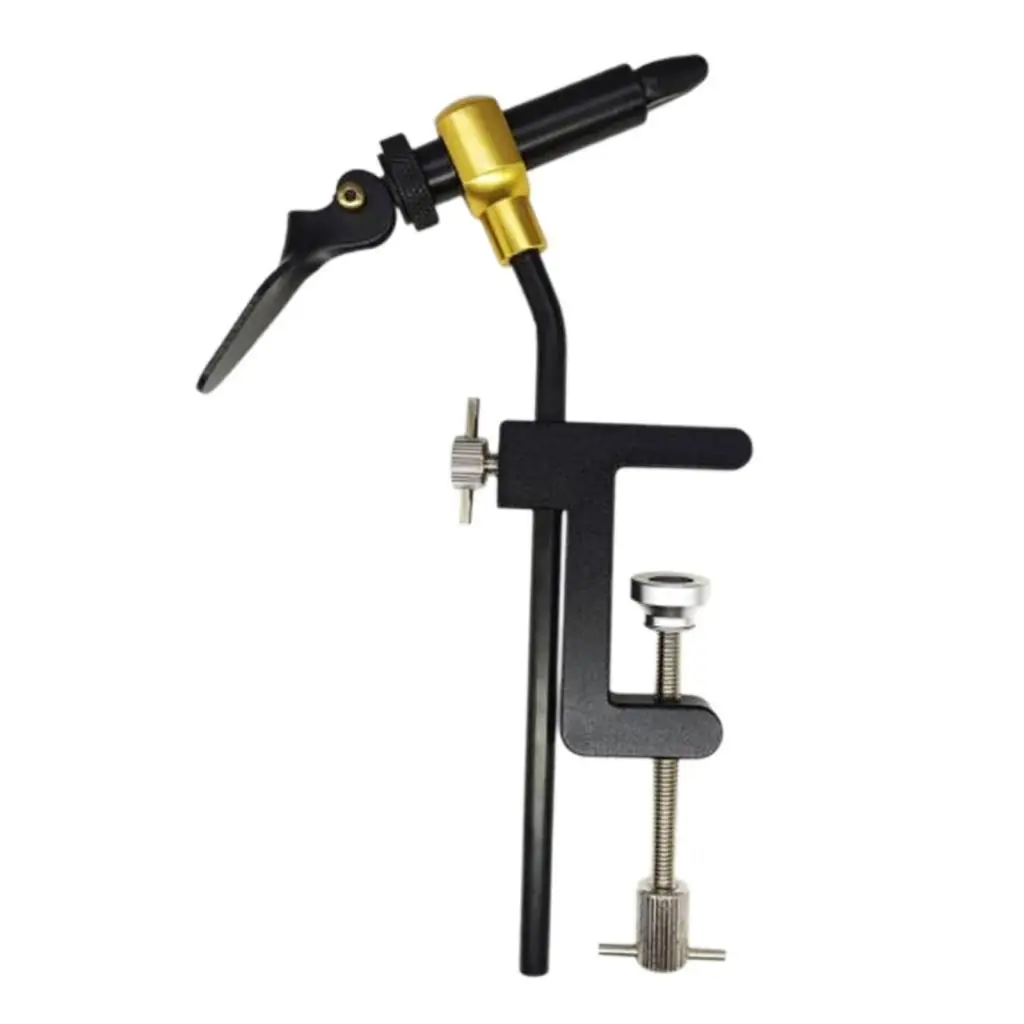 Portable Fly Tying Vise with Rotary Base 360 Degree Swivel Hardened Steel Jaw for Fishing Hooks Bench Accessory
