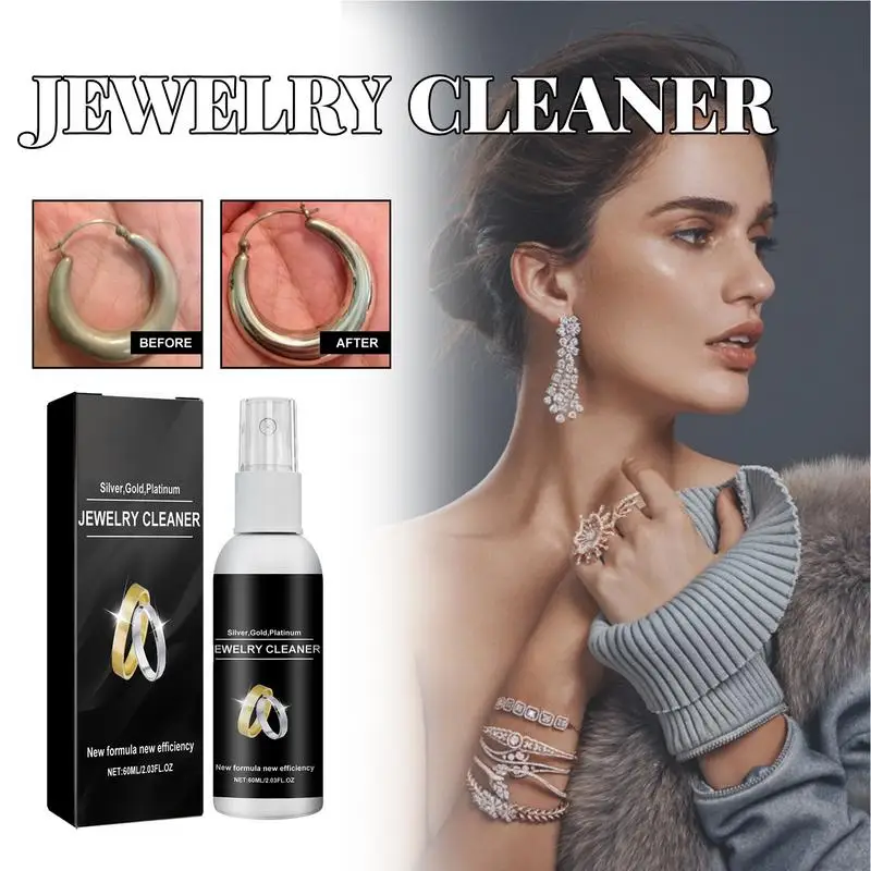 Silver Jewelry Cleaner Liquid Jewelry Cleaner 60ml Quick Quick Jewelry Cleaning Spray Restores Shine Brilliance Restore Shiny