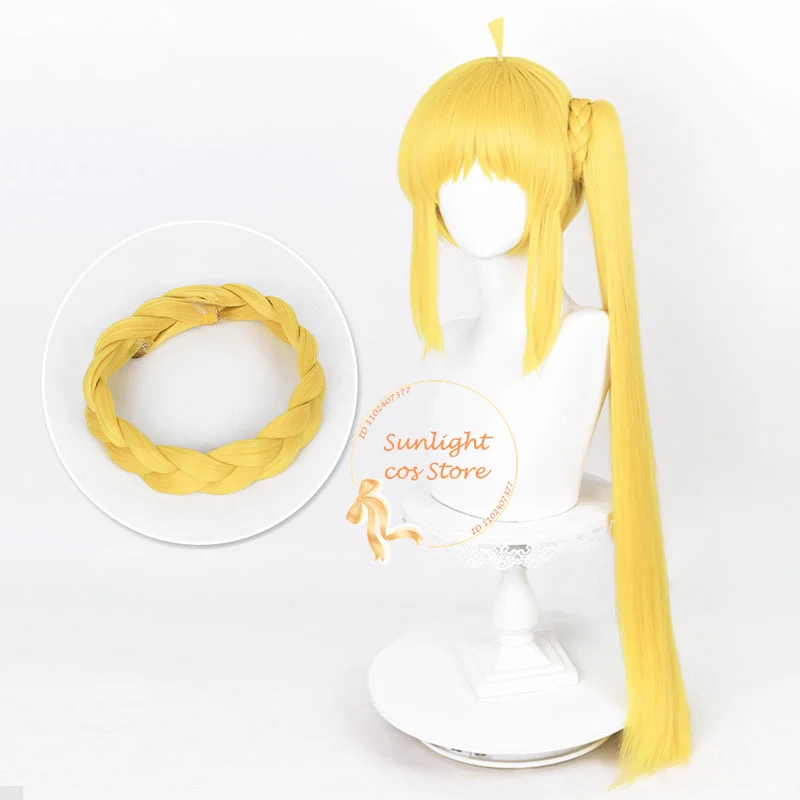 Anime Nijika Ijichi Cosplay Wig 82cm Long Yellow Wigs With Ponytail Heat Heat Resistant Synthetic Hair Halloween Wig + Wig Cap