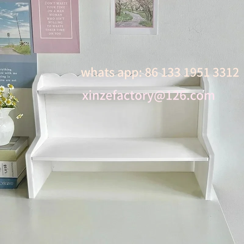 

Customizable Double-Layer Desktop Shelf Ins-Style Storage Rack for Home and Office Books and Stationery Organizer Cosmetics Stor
