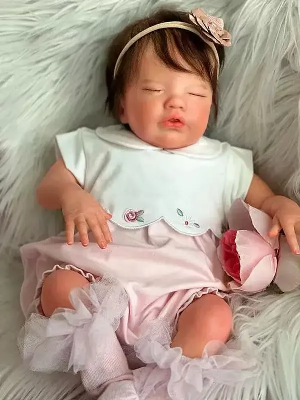 

St.Store 19inch Reborn Baby Primrose Asleep With Hand-Rooted Hair Already Finished Doll With Different Dre