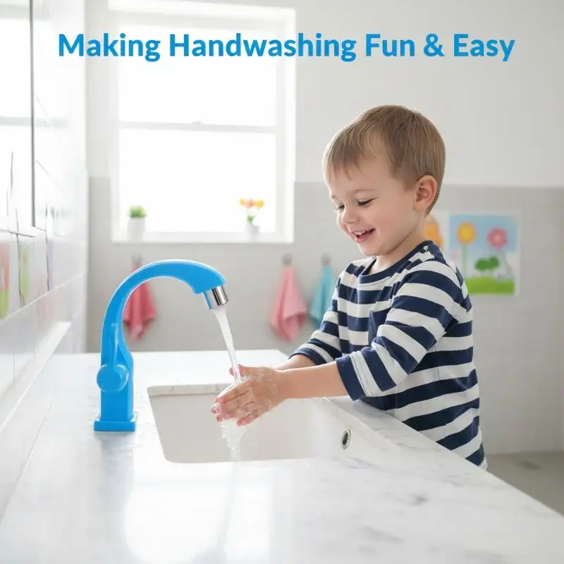 Plastic Single Cold Water Tap with On/Off Switch BPA Free Durable Faucet for Bathroom Basin Kitchen Sink Rental Renovation