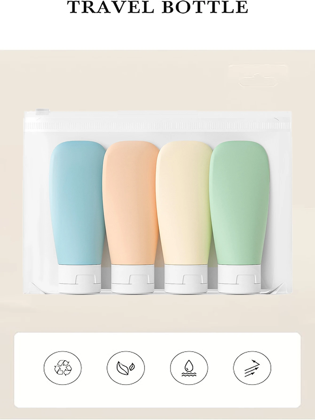 Un ensemble de bouteilles à pression de type tuyau, bouteilles rabattables portables à presser pour voyage, adaptées au bagage à main.zwq