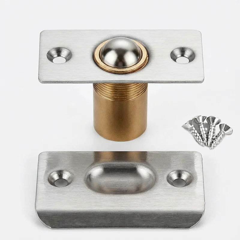Invisible Adjustable Ball Catch, Stainless Steel Closet Door Lock and Hardware, Low-Profile Door Latches for Wooden Doors