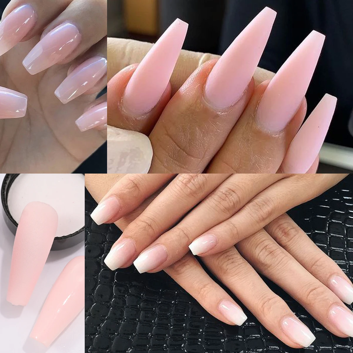 6 szt. 10 ml proszek akrylowy do paznokci, 6 kolorów kryształowy różowy Nude przedłużanie/rysowanie/grawerowanie proszek akrylowy Poly Monomer narzędzia do Manicure