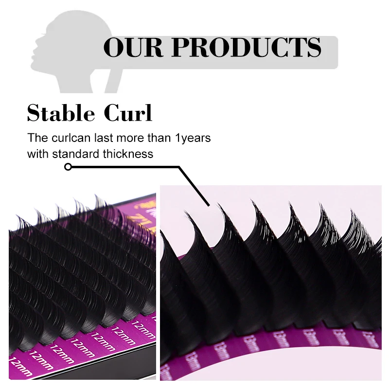 16Rows Classic Individual Eyelash Extension Lashes Matte Black Professional Soft Natural