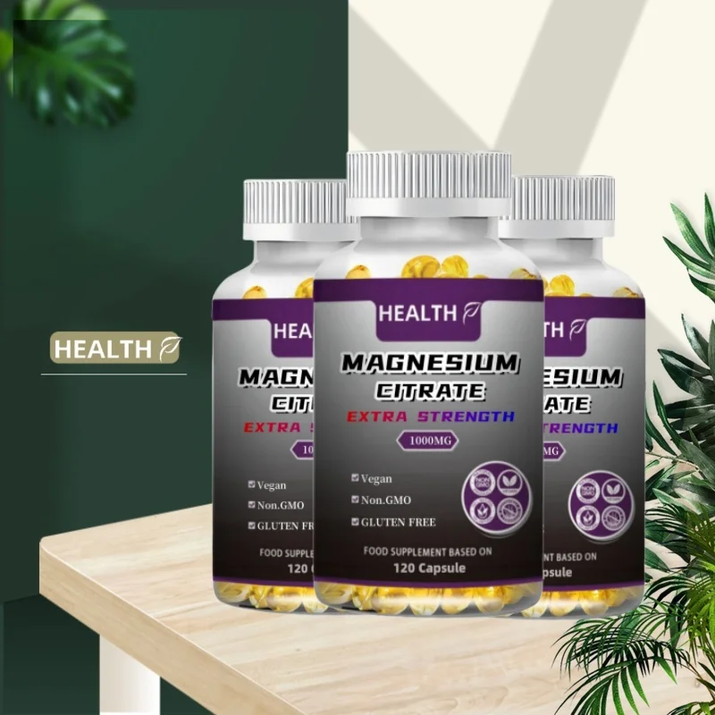 HEALTH Magnesium citrate capsules 1000mg | 100% DV | High absorption supplements-Sleep, muscle, and heart support - Vegetarians