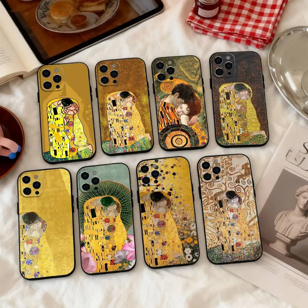 

The Kiss G-Gustav Klimt P-Painting Phone Case Silicone Soft For IPhone 17 16 15 14 13 12 11 X XR Plus Pro Max Plus