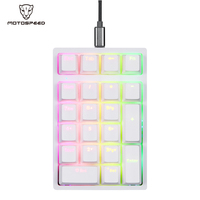 Motospeed K24 Mechanical Numeric Keypad White Hot-Swap  Switch Wired Keyboard Computer Numpad 21 Keys With Drive For Laptop PC