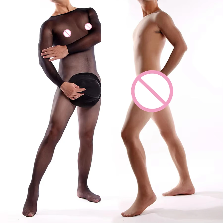 Seksi erkekler Bodysuit ipeksi günaha tam vücut artı beden egzotik vücut çorabı erkekler için Bodysuit seksi eşcinsel erkek bodystocking