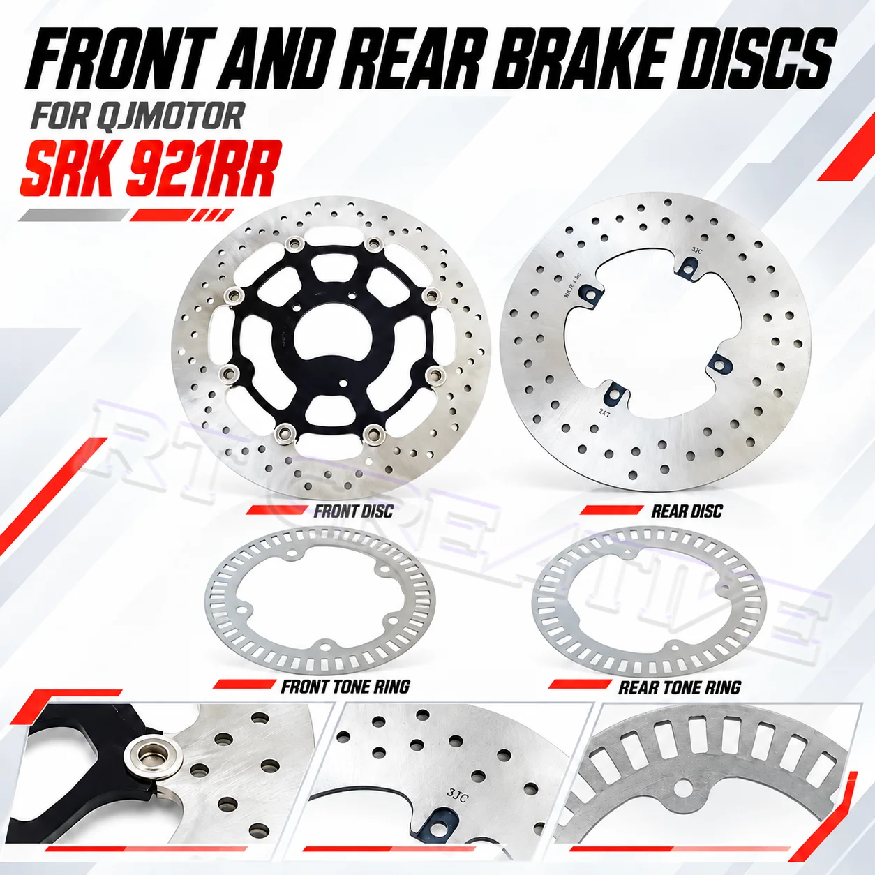 Motorcycle ABS Gear Ring Front Rear Hydraulic Brake Disc Brake Rotor Fit QJMOTOR SRK921RR