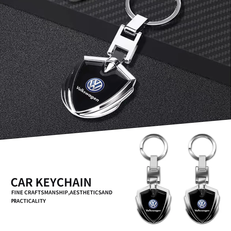 Car Stying Badge 3D Metal Key Rings Shield Shaped Keychain For Volkswagen B6 B7 B5 Golf Polo Tiguan Passat EOS Scirocco Jetta