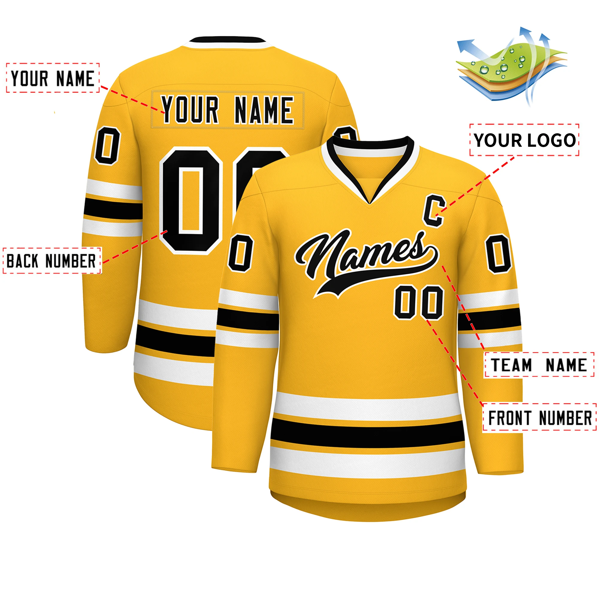 Custom Comfortable Hockey Jersey Print Your Name Number for Men Outdoor Ice Hockey Jersey Size S-XXL