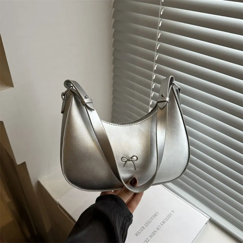 

Trendy New Design Bowknot Armpit Bag PU Leather Korean Bowknot Underarm Bag Sweet Solid Color Y2K Handbag Women