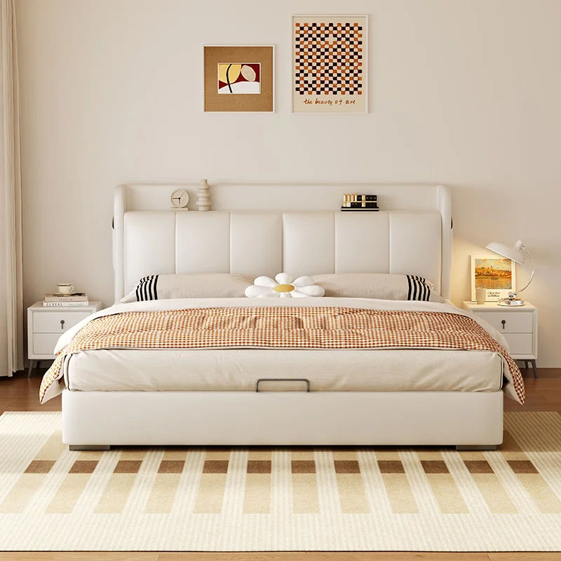 

Luxury Modern 150x200cm 180x200cm twin bed frame bedroom beds Furniture Double bed 2 people frame with storage Single