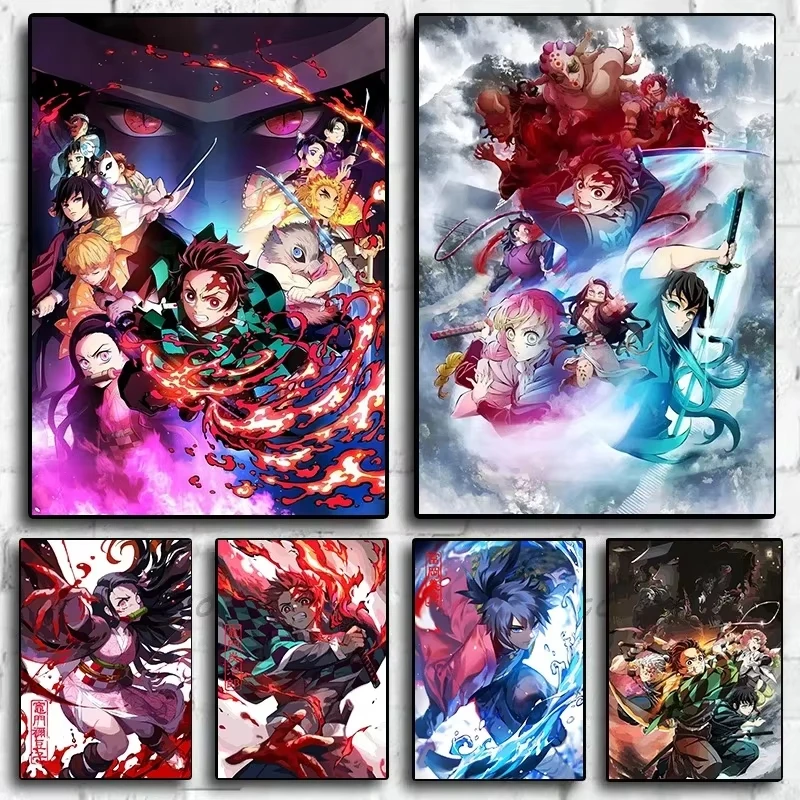 5D Diamantmalerei Demon Slayer Kyojuro Rengoku Vollflächiges Anime-Leinwandbild Heimwanddekoration Wohnzimmer Schlafzimmer